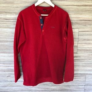 patagonia men’s red button fleece pullover